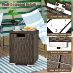 Costway 16'' Rattan Propane Tank Cover Hideaway Side Table 20 Lbs Propane Gas Holder -Costway GUEST e5a87bfd ebb0 46df a035 71073cc367c5