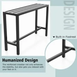 Costway Outdoor Metal Bar Table Patio Rectangular Counter Height Dining Table Black 15 Costway Outdoor Metal Bar Table Patio Rectangular Counter Height Dining Table Black -Costway GUEST e63a721e 6838 412e 9a88 4307b025f071