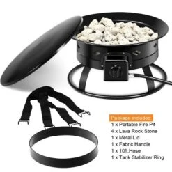 Costway Portable Fire Pit Outdoor 58,000 BTU Propane Patio Lava Rocks Camping Events -Costway GUEST e683f560 56de 4b2a 8fa0 aa0c6b614379