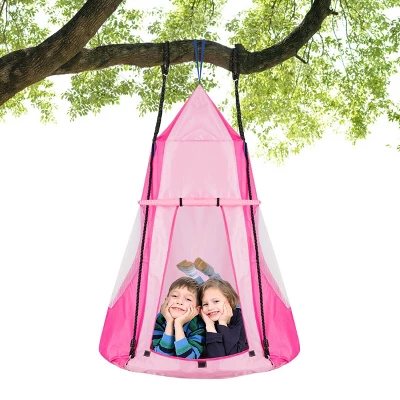 Costway 40'' Kids Hanging Chair Swing Tent Set Hammock Nest Pod Seat 13 Costway 40'' Kids Hanging Chair Swing Tent Set Hammock Nest Pod Seat - Image 13