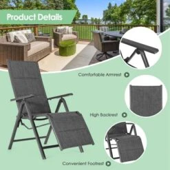 Costway Outdoor Foldable Reclining Padded Chair Aluminum Frame Adjustable 14 Costway Outdoor Foldable Reclining Padded Chair Aluminum Frame Adjustable -Costway GUEST e6b6a292 084e 4eeb 91c9 54ea328a8868