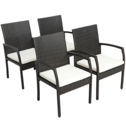 Costway 2PCS Patio PE Wicker Dining Chairs With Soft Zippered Cushion Armchairs Backyard 19 Costway 2PCS Patio PE Wicker Dining Chairs With Soft Zippered Cushion Armchairs Backyard -Costway GUEST e6e20ce3 b4ef 45b8 bfa7 7f32117eb9f7
