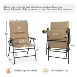 Costway Patio Padded Folding Portable Chair Camping Dining Outdoor Beach Chair GreyBrown 12 Costway Patio Padded Folding Portable Chair Camping Dining Outdoor Beach Chair GreyBrown -Costway GUEST e79d35f7 c19c 4c6e 9117 2f089548f299
