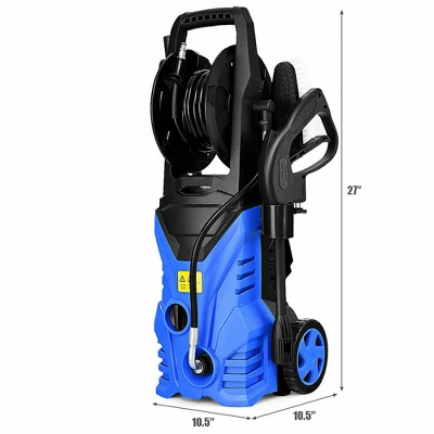 Costway 2030PSI Electric Pressure Washer Cleaner 1.7 GPM 1800W With Hose Reel Blue 2 Costway 2030PSI Electric Pressure Washer Cleaner 1.7 GPM 1800W With Hose Reel Blue - Image 2