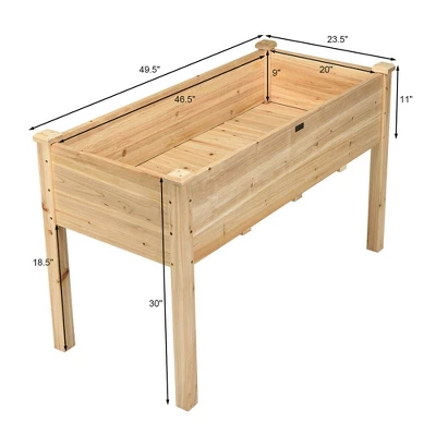 Costway Wooden Raised Vegetable Garden Bed Elevated Grow Vegetable Planter 2 Costway Wooden Raised Vegetable Garden Bed Elevated Grow Vegetable Planter - Image 2