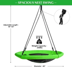 Costway 40'' Nest Tree Swing Outdoor Round Swing For Backyard BlueGreen 17 Costway 40'' Nest Tree Swing Outdoor Round Swing For Backyard BlueGreen -Costway GUEST e885d2fd 793f 4e74 b22b 6e7565a88749