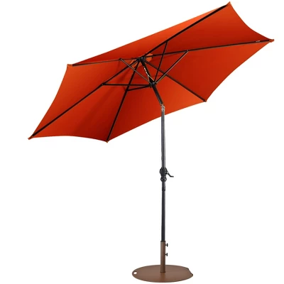 Costway 9ft Patio Umbrella Outdoor W/ 50 LBS Round Umbrella Stand W/ Wheels 13 Costway 9ft Patio Umbrella Outdoor W/ 50 LBS Round Umbrella Stand W/ Wheels - Image 13