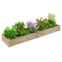 Costway Wooden Raised Garden Bed Outdoor Wood Planter Box For Vegetables Flowers Fruit -Costway GUEST e89af4e2 ec41 4150 934f c843b24e6075