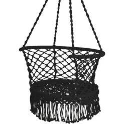 Costway Hanging Hammock Chair Cotton Rope Macrame Swing Indoor Outdoor GrayBlackTurquoise -Costway GUEST e9367dde 641f 47cd 971d 05a2178a5687
