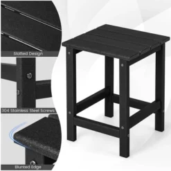 Costway 14'' Patio Adirondack Side End Table HDPE Square Weather Resistant Garden Black/Brown/Grey/White 18 Costway 14'' Patio Adirondack Side End Table HDPE Square Weather Resistant Garden Black/Brown/Grey/White -Costway GUEST e9dce9f4 e5ad 4c1c 90f9 f8e3a8a0d81f