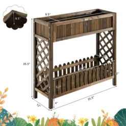 Costway 2-Tier Wood Raised Garden Bed Elevated Planter Box For Vegetable, Fruit, Herb 11 Costway 2-Tier Wood Raised Garden Bed Elevated Planter Box For Vegetable, Fruit, Herb -Costway GUEST ea044c60 ca5d 41ca 8031 414981241d6d