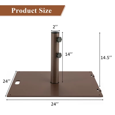 Costway 50LBS Patio Square Umbrella Base Stand Market Umbrellas Handle Wheels 1 Costway 50LBS Patio Square Umbrella Base Stand Market Umbrellas Handle Wheels
