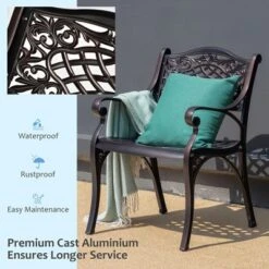Costway 5 PCS Patio Dining Bistro Sets Cast Aluminum Round Patio Table W/Chairs -Costway GUEST ea5357ac 6c37 45a3 b024 25e23c3097e5