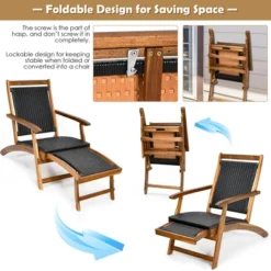 Costway 2PCS Patio Folding Rattan Lounge Chair Wood Frame Retractable Footrest 12 Costway 2PCS Patio Folding Rattan Lounge Chair Wood Frame Retractable Footrest -Costway GUEST eaa3d610 b23a 4dbf bd57 a0a1298db45a