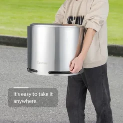 Costway 18.5'' Smokeless Fire Pit 304 Stainless Steel Stove Bonfire With Waterproof Cover -Costway GUEST eaa4cf86 d20d 4563 931d e11742db3daa