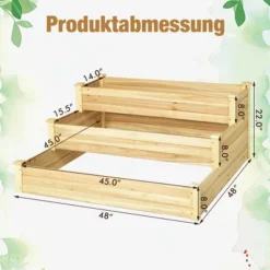 Costway 3-Tier Raised Garden Bed Wood Planter Kit For Flower Vegetable Herb 48x 48x 22in -Costway GUEST eae5c4f6 fb77 4096 b63e 0e3d97baacc1