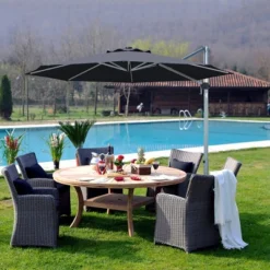 Costway 11' Patio Cantilever Offset Umbrella 360 Degrees Rotation Aluminum Tilt -Costway GUEST eaf6ffdb 26e8 4599 b683 76792fce8cdd