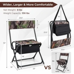 Costway Folding Hunting Chair Foldable Portable Fishing Stool With Storage Pocket -Costway GUEST ec626f35 ffd2 490e afe2 a7350a7ca050