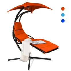 Costway Hanging Swing Chair Hammock Chair W/ Pillow Canopy Stand BlueNavyOrange 23 Costway Hanging Swing Chair Hammock Chair W/ Pillow Canopy Stand BlueNavyOrange -Costway GUEST ed5453a3 0817 4255 8da9 dbc545afb042