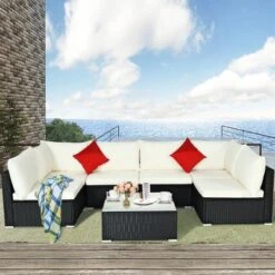 Costway 7PCS Patio Rattan Sofa Set Sectional Conversation Furniture Set Garden Beige NavyRedNavy Blue 15 Costway 7PCS Patio Rattan Sofa Set Sectional Conversation Furniture Set Garden Beige NavyRedNavy Blue -Costway GUEST ed8580fa 7245 4577 a8c0 d29761e17afc