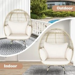 Costway Patio Oversized Rattan Egg Chair Lounge Basket With 4 Cushions For Indoor Outdoor 12 Costway Patio Oversized Rattan Egg Chair Lounge Basket With 4 Cushions For Indoor Outdoor -Costway GUEST edb013fa 47be 4a66 a7a7 6cec8cb89fb5