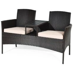 Costway Patented Patio Rattan Chat Set Loveseat Sofa Table Chairs Conversation Cushioned 11 Costway Patented Patio Rattan Chat Set Loveseat Sofa Table Chairs Conversation Cushioned -Costway GUEST eec4a34c 3987 42f2 90bb 2ba14ffa48b0