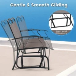 Costway 4pcs Patio Glider Conversation Set Swing Rocking Chair Table Heavy-Duty Outdoor -Costway GUEST eed80789 b067 499a 888e 9c27439c10ce