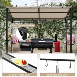 Costway 7'x4.5' Grill Gazebo Outdoor Patio Garden BBQ Canopy Shelter Storage Hook -Costway GUEST ef518e32 e759 4cde a74e 7b304d0d5e9a