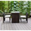 Costway 3 PCS Cushioned Outdoor Wicker Patio Set Garden Lawn Sofa Furniture Seat Brown No Assembly