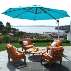 Costway 11' Patio Cantilever Offset Umbrella 360 Degrees Rotation Aluminum Tilt Base -Costway GUEST efb7495b bea7 4953 a80e 158c66a764b6