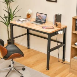 Costway 48" Adjustable Work Bench Heavy-Duty Steel Frame Worktable With Power Outlets -Costway GUEST f17f0228 2d70 4177 97a0 a7c81d7b7529