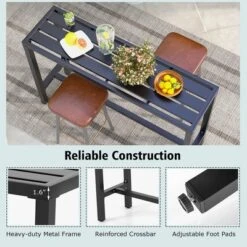 Costway Outdoor Metal Bar Table Patio Rectangular Counter Height Dining Table Black 17 Costway Outdoor Metal Bar Table Patio Rectangular Counter Height Dining Table Black -Costway GUEST f1e382fd 04b8 484f 9ceb 224b782800ad