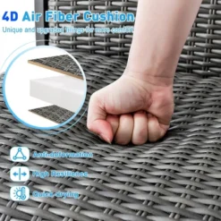 Costway 3PCS Patio Rattan Bar Table Stools Set Aluminum 360° Swivel Chairs With Padded Seat 14 Costway 3PCS Patio Rattan Bar Table Stools Set Aluminum 360° Swivel Chairs With Padded Seat -Costway GUEST f1fbaa63 54bd 4f52 8902 ba499772c710