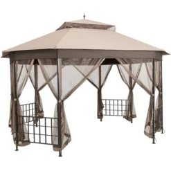 Costway 10' X 12' Octagonal Patio Gazebo Canopy Shelter Double Top W/Netting Sidewalls -Costway GUEST f26db8f2 5c47 4b3c a4bb ffa9d1dc67b1