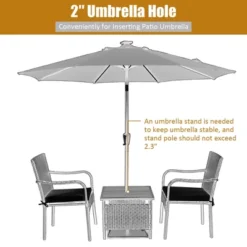 Costway 3PCS Patio Rattan Furniture Bistro Set Wood Side Table Stackable Chair -Costway GUEST f2bfce9b 09c8 4c15 a849 63d1dc8787ef