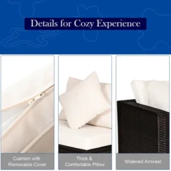 Costway 4PCS Patio Rattan Wicker Sofa Furniture Set Cushioned Conversation Ottoman Set -Costway GUEST f360d9cc 8241 469f 8be8 6fcafd706a6b