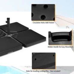 Costway Patio 4pcs 13L Cantilever Offset Umbrella Base Heavy Duty Outdoor Square Black 16 Costway Patio 4pcs 13L Cantilever Offset Umbrella Base Heavy Duty Outdoor Square Black -Costway GUEST f3effb8e b4b9 4695 a540 f35fb6889956