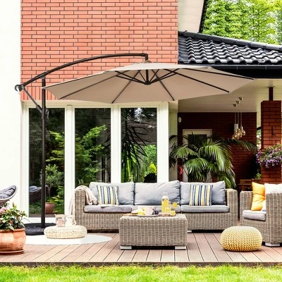 Costway 10FT Patio Offset Hanging Umbrella Easy Tilt Adjustment 8 Ribs Backyard BurgundyBeigeTanBlue 10 Costway 10FT Patio Offset Hanging Umbrella Easy Tilt Adjustment 8 Ribs Backyard BurgundyBeigeTanBlue - Image 10