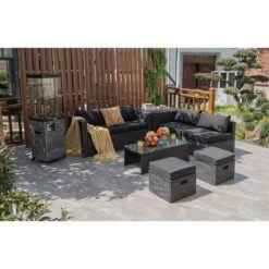 Costway 8PCS Patio Rattan Furniture Set Storage Table Ottoman Cover -Costway GUEST f495a655 d9c5 4b77 8dd5 470de3babeb7