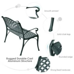 Costway 40'' Outdoor Antique Garden Bench Aluminum Frame Seats Chair Patio Garden Furni -Costway GUEST f4a192c3 d709 4b7b 8637 fa7c3c81f7d0