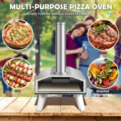 Costway Wood Pellet Pizza Oven Pizza Maker Portable Outdoor Pizza Stone W/ Foldable Leg -Costway GUEST f50f0087 5af2 413b b984 fbb1fc2a7d24