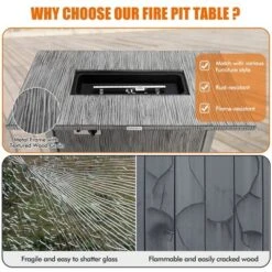Costway 43-inch Propane Gas Fire Pit Table Wood-like Metal Fire Table WithProtective Cover 16 Costway 43-inch Propane Gas Fire Pit Table Wood-like Metal Fire Table WithProtective Cover -Costway GUEST f52ed30b f214 4929 80e5 39fa76f6e442