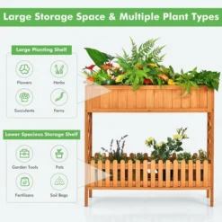 Costway 2-Tier Raised Garden Bed Elevated Wood Planter Box For Vegetable Flower Herb 14 Costway 2-Tier Raised Garden Bed Elevated Wood Planter Box For Vegetable Flower Herb -Costway GUEST f5efd777 cb8e 4853 a125 acfea7698f30