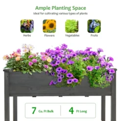 Costway Wooden Raised Vegetable Garden Bed Elevated Grow Vegetable Planter Grey 14 Costway Wooden Raised Vegetable Garden Bed Elevated Grow Vegetable Planter Grey -Costway GUEST f68bd853 f0ca 46e9 953e 045089d540da