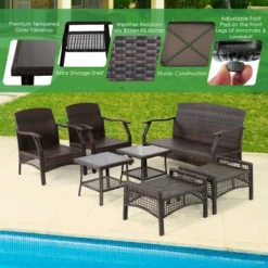 Costway 7PCS Patio Rattan Furniture Set Cushioned Sofas Loveseat Yard W/Waterproof Cover 12 Costway 7PCS Patio Rattan Furniture Set Cushioned Sofas Loveseat Yard W/Waterproof Cover -Costway GUEST f6f305b0 9058 435b aa30 1d4ac32a32ea