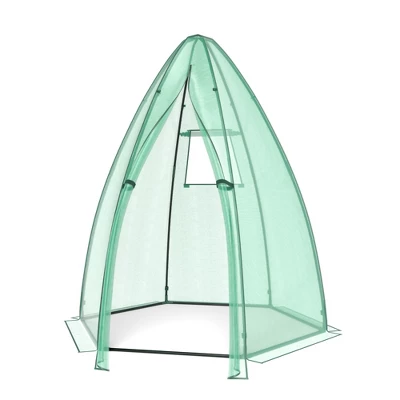 Costway 5.5'x 5.5'x 6' Portable Mini Garden Greenhouse With Window & Roll-up Zippered Door 2 Costway 5.5'x 5.5'x 6' Portable Mini Garden Greenhouse With Window & Roll-up Zippered Door - Image 2