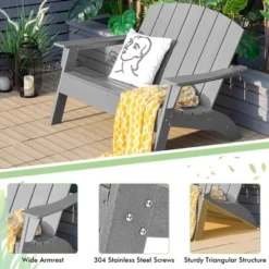 Costway Patio Adirondack Chair Loveseat Bench HDPE Weather Resistant Deck Grey 11 Costway Patio Adirondack Chair Loveseat Bench HDPE Weather Resistant Deck Grey -Costway GUEST f7c4a15e 7a72 437d 99be a29555b3cd0d