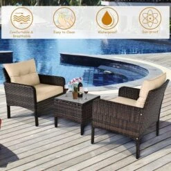Costway 3PCS Patio Rattan Conversation Set Cushioned Sofa Chair For Garden 15 Costway 3PCS Patio Rattan Conversation Set Cushioned Sofa Chair For Garden -Costway GUEST f827b978 7b2c 4e71 87b5 1983bcacd34f