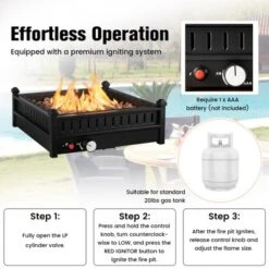 Costway Portable Tabletop Fire Bowl 40,000 BTU Propane Firepit Fit Umbrella Holes Table -Costway GUEST f8b4c507 1f2c 45b5 856f 314ffbcb1356