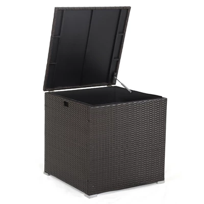 Costway 72 Gallon Patio Rattan Wicker Storage Deck Box Container With Liner Garden 9 Costway 72 Gallon Patio Rattan Wicker Storage Deck Box Container With Liner Garden - Image 9